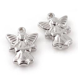 201 Stainless Steel Pendants, Angel, Stainless Steel Color, 17.5x13x4mm, Hole: 1.5mm(STAS-Q195-119)