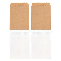 100Pcs 2 Colors White & Brown Kraft Paper Bags, No Handles, Food Storage Bags, 18x13cm, 50pcs/color(CARB-LS0001-04)