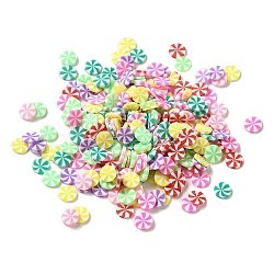 Handmade Polymer Clay Beads, Flat Round, Mixed Color, 5x0.7~1mm, 50000pcs/1000g(CLAY-B004-03)