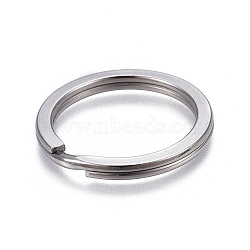 304 Stainless Steel Split Key Ring Clasps, For Keychain Making, Stainless Steel Color, 32x3mm, Inner Diameter: 25.5mm(STAS-L226-007A)
