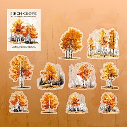 Waterproof PET Decorative Stickers, Birch Forest Series, Sandy Brown, 80x80x0.1mm, 10pcs/style, 10pcs/set(DIY-M072-07A)