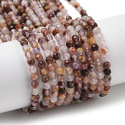 Natural Purple Lodolite Quartz Beads Strands, Faceted, Round, 3~3.5mm, Hole: 0.5mm, about 116pcs/strand, 15.51''(39.4cm)(G-G189-D10-02)