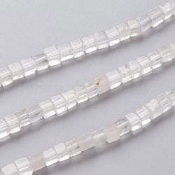 Natural Quartz Crystal Beads Strands, Rock Crystal Beads, Cube, 4x4x4mm, Hole: 0.7mm, about 93pcs/Strand, 15.75 inch(40cm)(G-F631-K10)