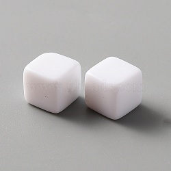 Opaque Acrylic Beads, Cube, No Hole, White, 7.5x7.5x7.5mm(AJEW-WH0258-630B)