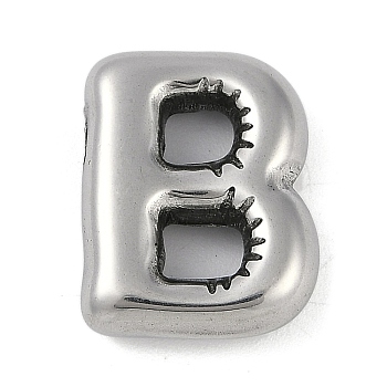 Anti-Tarnish 304 Stainless Steel Pendants, Letter B, 18.5x14.5x5mm, Hole: 2.5mm