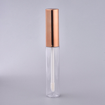 ABS Plastic Empty Lip Glaze Containers, Refillable Lip Gloss Bottles, with Cap and Brush, Dark Salmon, 10.5x1.6cm, Capacity: 10ml