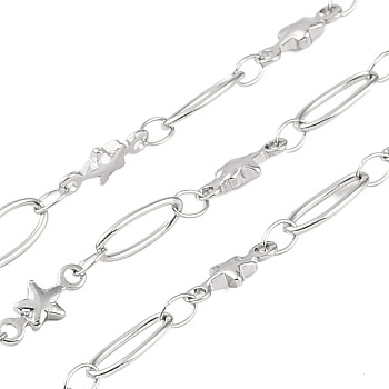 Non-Tarnish 304 Stainless Steel Link Chain, Soldered, Stainless Steel Color, Star: 10x4.5x1.8mm