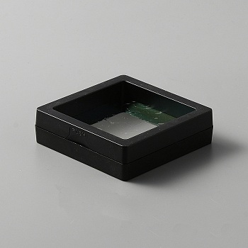 Plastic Jewelry Suspension Display Case, PE Thin Film Jewelry Floating Display Frame for Bracelet Display, Square, Black, 6.95x6.95x2cm