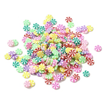 Handmade Polymer Clay Beads, Flat Round, Mixed Color, 5x0.7~1mm, 50000pcs/1000g