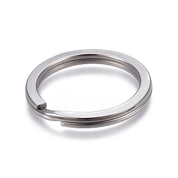 304 Stainless Steel Split Key Ring Clasps, For Keychain Making, Stainless Steel Color, 32x3mm, Inner Diameter: 25.5mm
