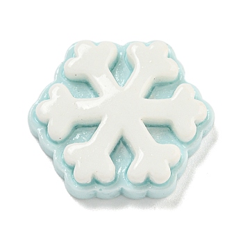 Christmas Opaque Resin Decoden Cabochons, Snowflake, 23.5x23.5x6mm