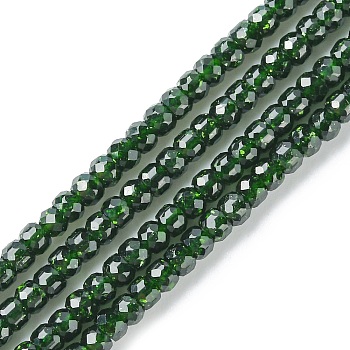 Synthetic Green Goldstone Beads Strands, Faceted, Rondelle, 3x2mm, Hole: 0.7mm, about 172pcs/strand, 14.96 inch(38cm)