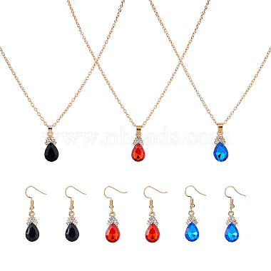 Teardrop Rhinestone Earrings & Necklaces