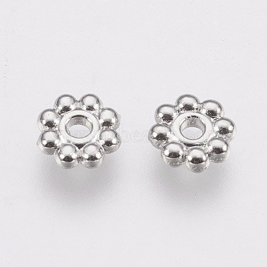 Platinum Flower Alloy Spacer Beads