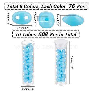 nbeads 608Stk. 8 Farben 2-Loch-Rocailles(GLAA-NB0001-42)-7