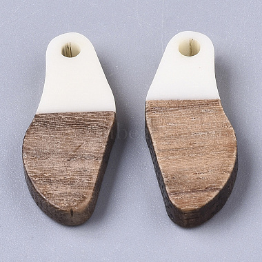Opaque Resin & Waxed Walnut Wood Pendants(RESI-T035-09-A08)-2