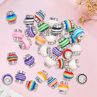 60Pcs Lantern-Shaped Striped Pattern Resin Rhinestone Beads(KK-SC0007-83)-7