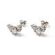 Rack Plating Brass Pave Clear Cubic Zirconia Butterfly Stud Earrings(EJEW-F301-27)-2