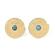 Natural Turquoise & 304 Stainless Steel Rope Disc Stud Earrings for Women(EJEW-G390-04G-02)-1