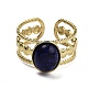 Oval Natural Lapis Lazuli Finger Rings(RJEW-N046-06C-G)-1