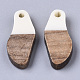 Pendentifs en résine opaque et bois de noyer ciré(RESI-T035-09-A08)-2