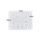 DIY Geometrical Pendants Silicone Molds, Resin Casting Molds, For UV Resin, Epoxy Resin Jewelry Making, White, 136x108x4mm(X1-PW-WG76724-01)