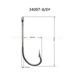 Stainless Steel Fishing Hooks, Long Shank J Fishing Hooks, for Freshwater Saltwater Fishing, Gunmetal, 72x2.5mm(STAS-WH0014-68C)