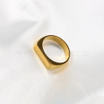 Rectangle 304 Stainless Steel Finger Rings for Men, Golden, US Size 7(17.3mm)(FS-WGDBD74-01)