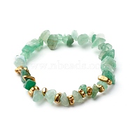 Natural Green Aventurine Chip Beads Stretch Bracelets, with Non-magnetic Synthetic Hematite Beads, Inner Diameter: 2-1/8 inch(5.5cm)(BJEW-JB06599-04)