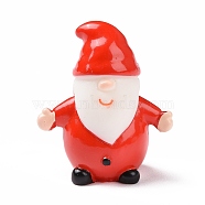 Christmas Theme Resin Display Decoration, for Home Decoration, Photographic Prop, Dollhouse Accessories, Santa Claus, Red, 37.5x32.5x21mm(RESI-H141-28)
