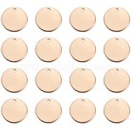 304 Stainless Steel Charms, Stamping Blank Tags, Smooth Surface, Flat Round, Golden, 15x1mm, Hole: 1mm, 30pcs/box(STAS-PH0018-45G)