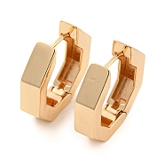 Brass Hoop Earrings, Octagon, Light Gold, 22.5x5mm(EJEW-G363-05KCG)