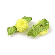 Polyester Rose Ornaments, for DIY Hair Accessories, Clothing Decoration, Costume, Yellow, 27.5~29x14~16x7.5mm(DIY-WH0308-242G)