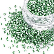 12/0 Glass Seed Beads, Opaque Colours Seep, Sea Green, 2mm, hole: 0.8mm(SEED-S005-36)
