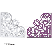 Carbon Steel Cutting Dies Stencils, for DIY Scrapbooking/Photo Album, Decorative Embossing DIY Paper Card, Floral Pattern, Matte Platinum Color, 75x75mm(DIY-WH0170-073)