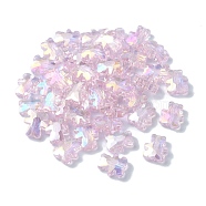 Electroplate Glass Beads, Half Plated, AB Color Plated, Bear, Thistle, 9.5x8.5x4mm, Hole: 1.2mm(EGLA-P059-01B-AB01)