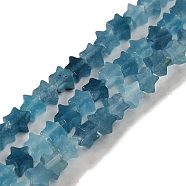 Dyed Natural Aquamarine Beads Strands, Star, 4x4.5x2mm, Hole: 0.8mm, about 102pcs/strand, 15.35 inch(39cm)(G-G085-B29-01)