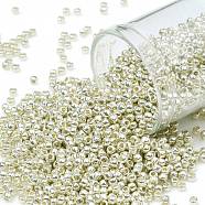 TOHO Round Seed Beads, Japanese Seed Beads, (PF558) PermaFinish Silver Metallic, 11/0, 2.2mm, Hole: 0.8mm, about 5555pcs/50g(SEED-XTR11-PF0558)