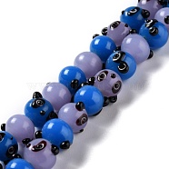 Handmade Lampwork Beads, Bumpy, Panda, Mixed Color, 13x14~16x10mm, Hole: 1.6~2mm, about 30pcs/strand, 12.0 inch(30.5cm)(LAMP-F020-11)
