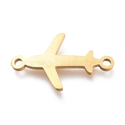 304 Stainless Steel Links Connectors, Laser Cut, Plane Shape, Golden, 12x20x1mm, Hole: 1.5mm(X-STAS-O128-14G)