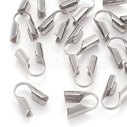 Stainless Steel Bead Tips, Calotte Ends, Clamshell Knot Cover, Stainless Steel Color, 9.5x5mm(X-STAS-R062-4mm)