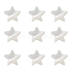 Natural Trochid Shell/Trochus Shell Beads, Bleach, Star, Seashell Color, 9~10x9~11x2.5mm, Hole: 0.5mm, 30pcs/bag(SHEL-CJ0001-20)