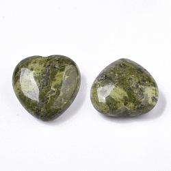 Natural Unakite Heart Love Stone, Pocket Palm Stone for Reiki Balancing, 30x30.5x12.5mm(G-R461-06E)