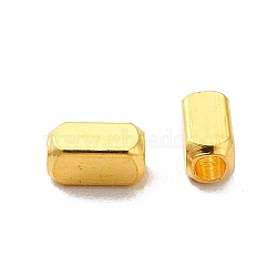 Rack Plating Brass Beads, Long-Lasting Plated, Cuboid, Golden, 4x2x2mm, Hole: 1.2mm(KK-P095-61G)