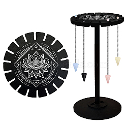 Wooden Wheel, Wooden Display Shelf, Black Holder Stand, Rustic Divination Pendulum Storage Rack, Witch Stuff, Eye, Wheel: 120x8mm, 2pcs, Studdle: 288x12mm, 1pc(DJEW-WH0046-063)