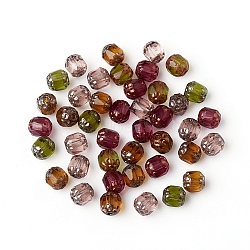 Electroplated Czech Glass Beads, Cathedral Beads, Retro Style, Faceted, Oval, Mixed Color, 4.5x4mm, Hole: 0.8mm, about 360pcs/bag(GLAA-G077-27)