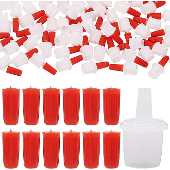 80Pcs PP Plastic Glue Bottle Replacement Tip Caps, with 80Pcs Mouth Tips, for Plastic Squeeze Bottles, Mixed Color, Cap: 13x20mm, Hole: 0.9mm, Inner Diameter: 8mm, Mouth Tips: 14x7mm