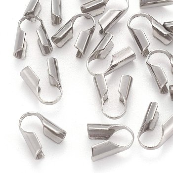 Stainless Steel Bead Tips, Calotte Ends, Clamshell Knot Cover, Stainless Steel Color, 9.5x5mm