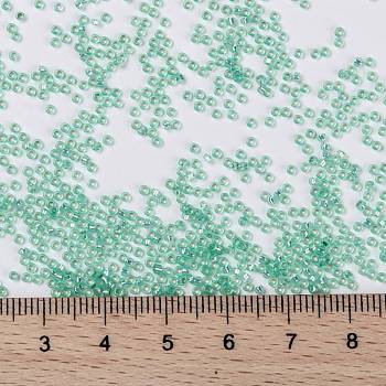 MIYUKI Round Rocailles Beads, Japanese Seed Beads, 15/0, (RR571) Dyed Sea Green Silverlined Alabaster, 15/0, 1.5mm, Hole: 0.7mm, about 27777pcs/50g