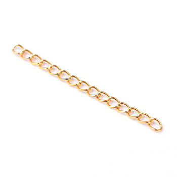 Ion Plating(IP) 304 Stainless Steel Chain Extenders, Golden, 25x3mm